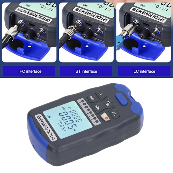 Mini Optisk Fiber Effektmeter Tester FC SC ST Universal Grensesnitt 3 i 1 10KM med LED-lys AUA DC70 (-70~+10dBm)