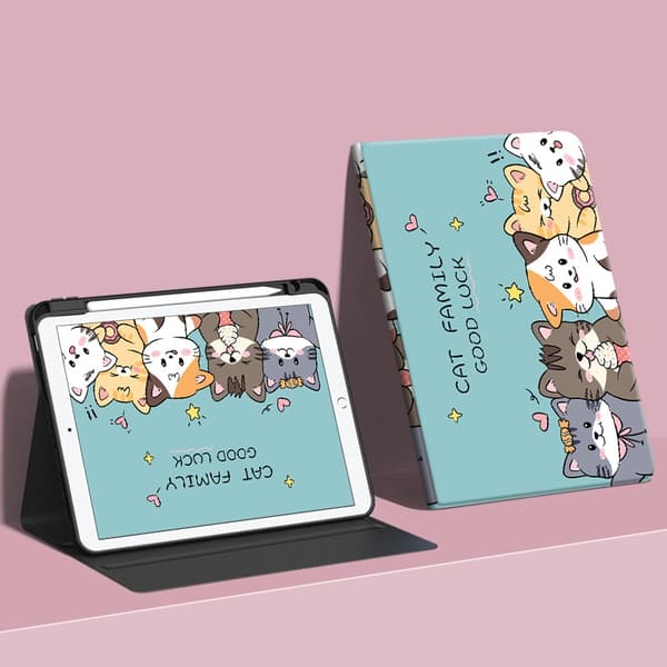 Stylish Case Compatible with iPad mini 4/5 7.9\" T157 Five Kitten Book and Pen Holder