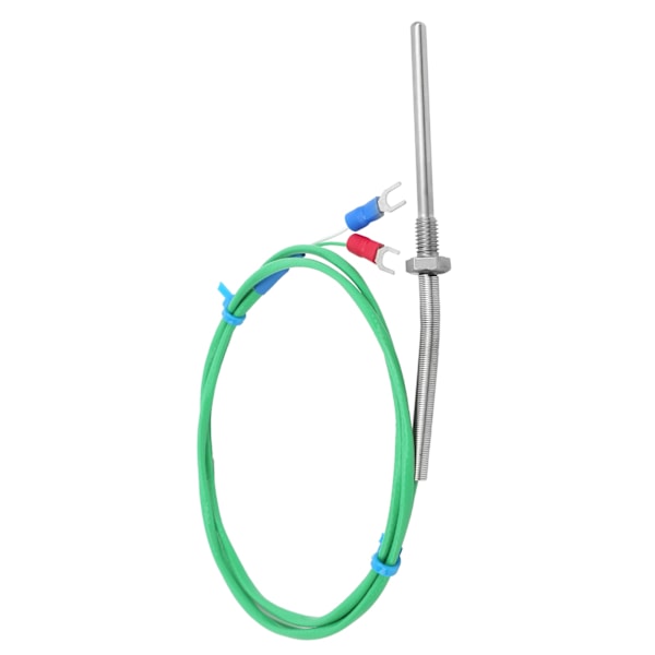 Termoelementsond av K-typ tvinnat par skärmad skruvtemperatursensor 0‑200℃ Grön M6x50mm3meter