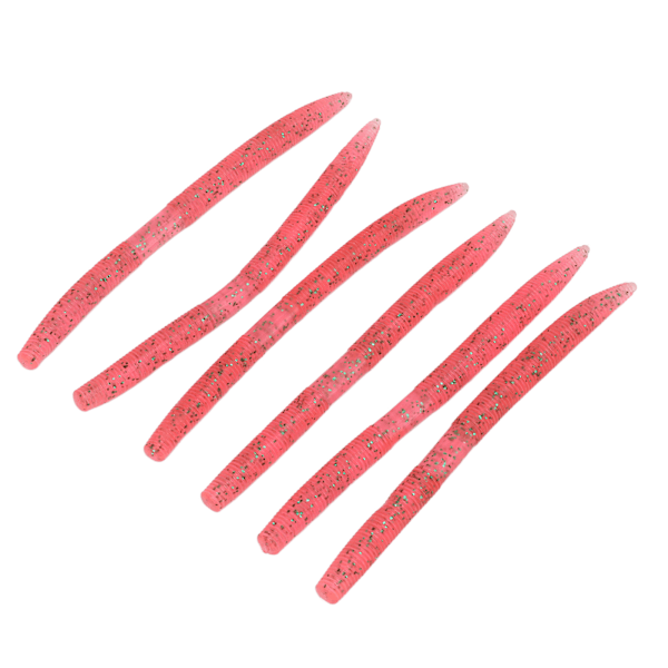 6 stk./sæt Fiskemadorm Fiskemad Fiskebidresistent PVC Blød Madorm Jordorm Kunstig Mad Pink