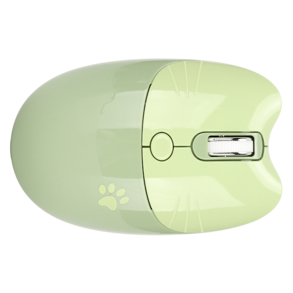 Langaton hiiri Sööt Cartoon Cat Paw 2.4G Dual Mode tietokone tabletti Kolme tasoa DPI Mini hiljainen langaton hiiri Vihreä