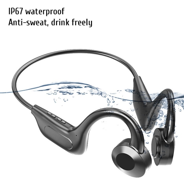 Trådløse benledningshøretelefoner Open Ear Bluetooth 5.3 Sports Headset med kortplads til træning Løbetur Cykling Vandring