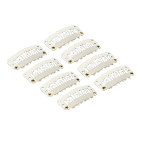 100 kpl Peruukki Snap Clip U-muotoinen 6 hammasta Turvallinen hiuslisäke Kammaklipsit DIY-hiuslisäyshattuun Beige