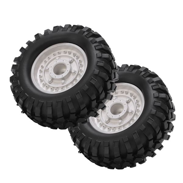 2 kpl 1,9 tuuman metallivanteet navat ja 96 mm kumirenkaat setti Tamiya CC01 D90 RC-autolle Hopea