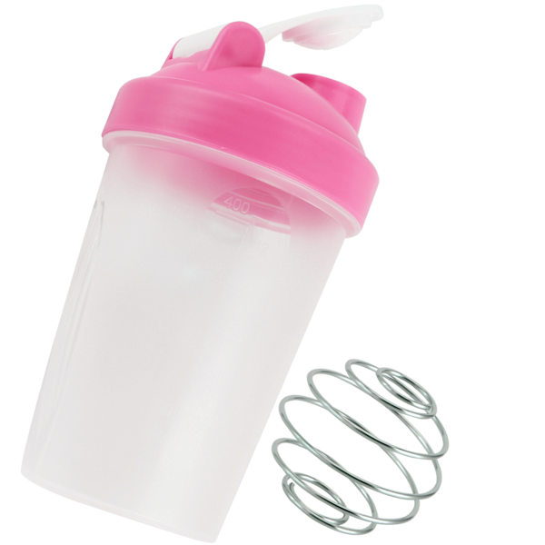 400ML Rystesflaske Plast Protein Flaske Fitness Vandflaske Sport Kop Uden BPA Pink