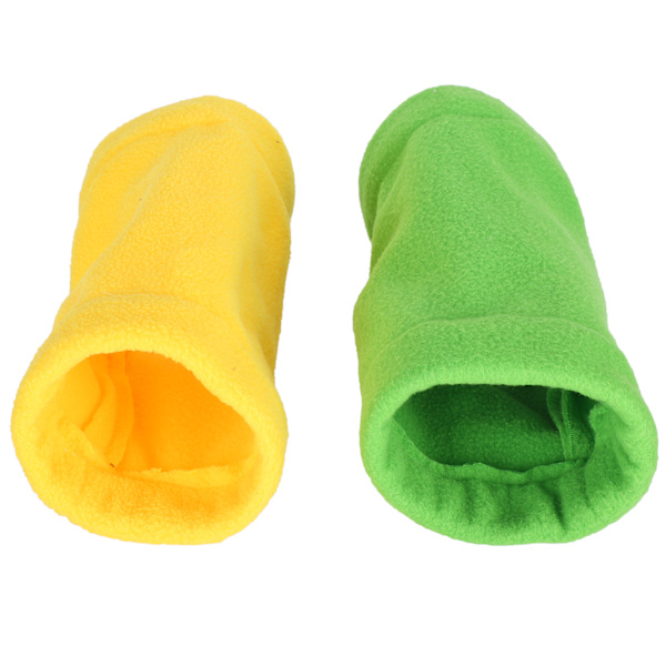 Pet Tunnel Mjuk flanell 1-vägs tunnel för hamster små djur Lek- och viloleksaker (gulgrön)
