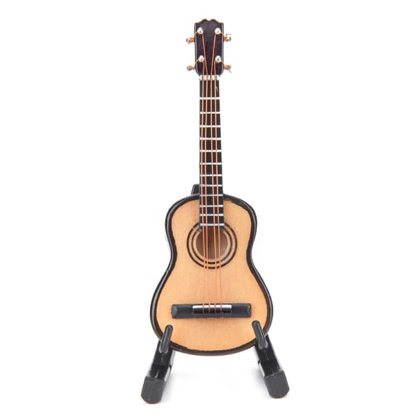 Miniatyr klassisk gitarrmodell Mini tre gitarrmodell dekorasjon Musikkinstrument Modell 8cm