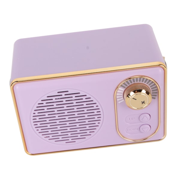 Retro Bluetooth 5.0 Kaiutin Vintage Mini Bluetooth Kaiutin Muistikortti AUX USB Ladattava MP3-soitin Leirintäjuhlille Lahjaksi Violetti