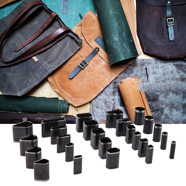 25 st Multi Shape Läder Hålskärare verktygsset Handgjorda DIY Craft Läder Puncher