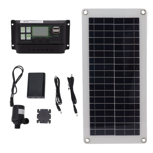 Solpanel Kit Polykrystallinsk 100A Controller 10W 18V Solcellepanel med Batteriboks Pumpe til Bilcamping