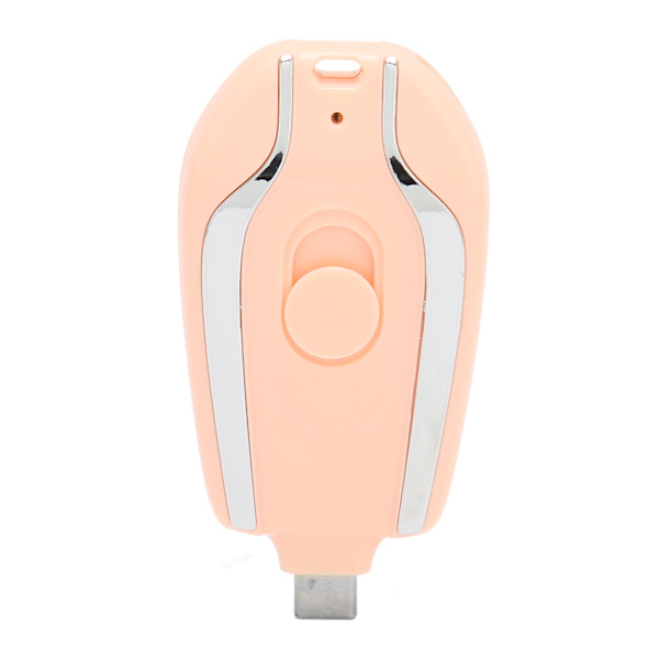 Nyckelring Bärbar Laddare Snabbladdning 1500mAh för Andriod USB C Mini Emergency Power Bank för mobiltelefoner Rosa