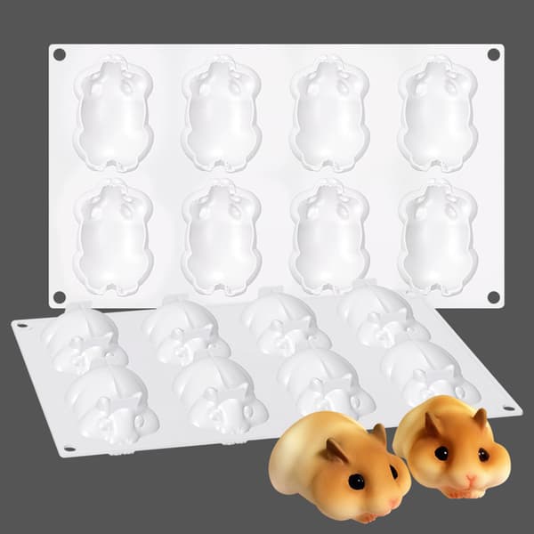 【NX】8 Hulrom Rotteform Silikon Museform Søt bakeform Kompatibel med kake Gelé Sjokolade