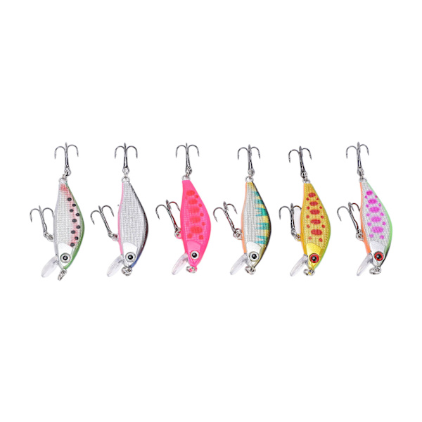 6 stk. 4,3g 5cm Minnow Fiskeagn Multilayer Maling Behandling Kunstig Fiske Agnsmad