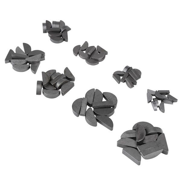 80 stk Metall Woodruff Keys Sortiment Kit Set Ulike størrelser Festesystem Mekanisk industri