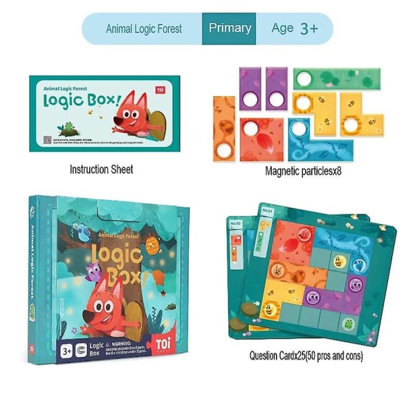 Toi Logic Box Magnetpussel Barn Logiskt tänkande Träningsleksaker Förälder-barn Interaktiva brädspel Baby Barn 3y+ Dark Gray