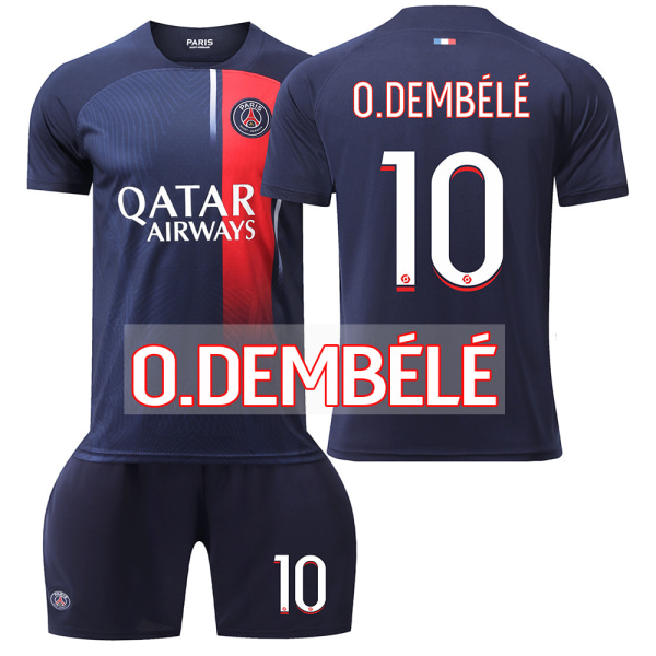 23-24 Paris hjemmefotballdrakt nr. 30 Messi 7 Mbappe 10 Neymar 99 Donnarumma New Jersey topper og bukser XXL NO.10 0.DEMBÉLÉ