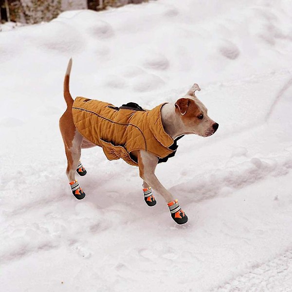 Halkskyddade vattentäta hundstövlar XL - Orange