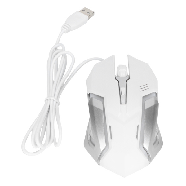 Kablet mus USB-port Gaming Office Business Lysende optisk datatilbehør Hvit