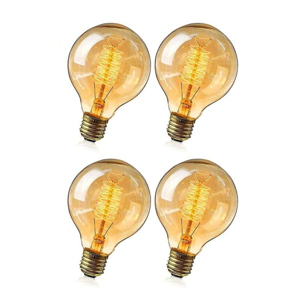 Edison Vintage Hehkulamppu, Retro Hehkulamppu Lämmin Valkoinen E27 40W Vintage Antiikki Hehkulamppu Retro Hehkulamppu Amber Glass, Ihanteellinen Nostalgia Lightin