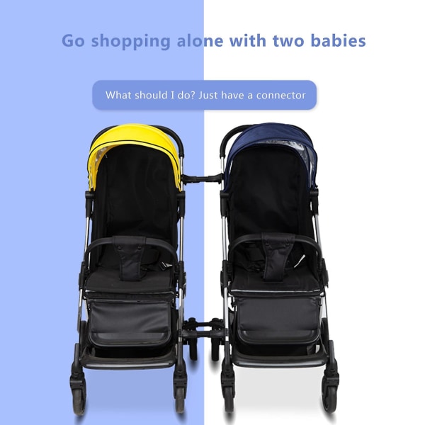 Handlevogn Universalkobling Twin babyvognkoblinger Barnevogn leddkrok, pakke med 3