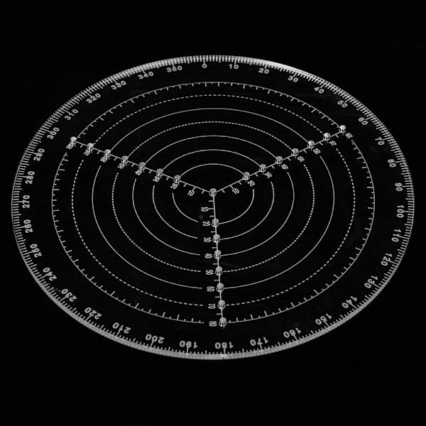 Transparent Acrylic Center Finder Träbearbetningskompass för att hitta cirkelcentrum