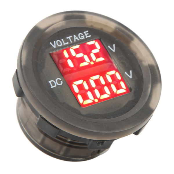 LED bilvoltmätare digital display 12‑24V vattentät universell dubbelspänningsmätare för fordon
