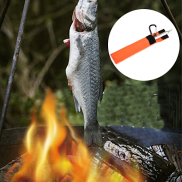 1 set Fire Pit Poker Teleskopisk Fire Blow Pipe Multifunktion Extra lång Portabel Campfire Poker Survival Kit för öppen spis Camping spis