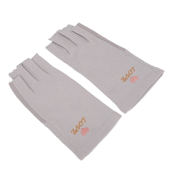 Manikyrhandskar UV-skydd Stretchig Andas Fingerlös Fiber Nagellampa Handskar för Hemsalong Grå