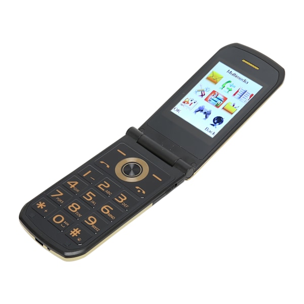 K21 2G Senior Mobiltelefon med Stora Knappar och Flipdesign, 2.4 Tums Skärm, Stark Ficklampa för Äldre