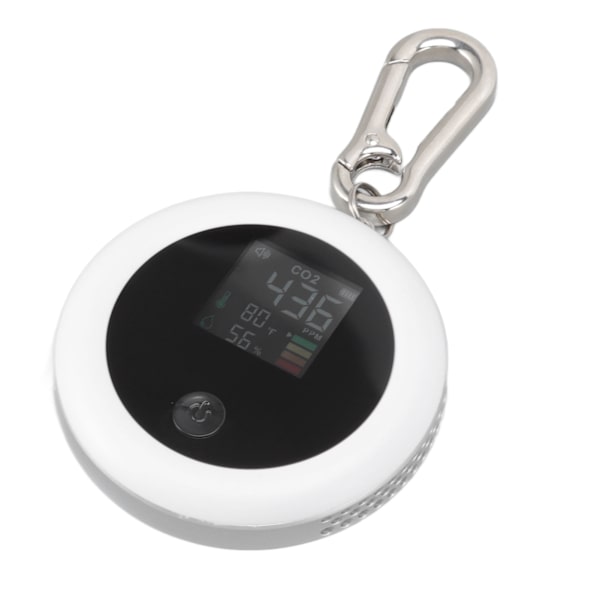 Infraröd mini CO2-detektor 3-i-1 bärbar LCD-temperaturluftfuktighetsanalysator för hemresor inomhus Vit
