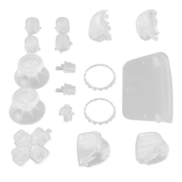 Udskiftningsknapper L2 R2 Fuld Knapsæt Udskiftningsknap Reparationskit til PS5 Controller Transparent Hvid