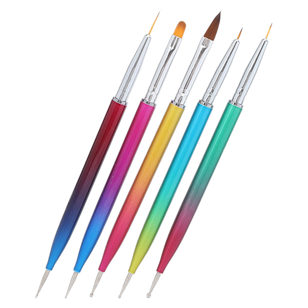 Neglekunstmaling Tegnepensel Sæt Dobbelt Endet Gradient Professionel Negle Dotting Tool