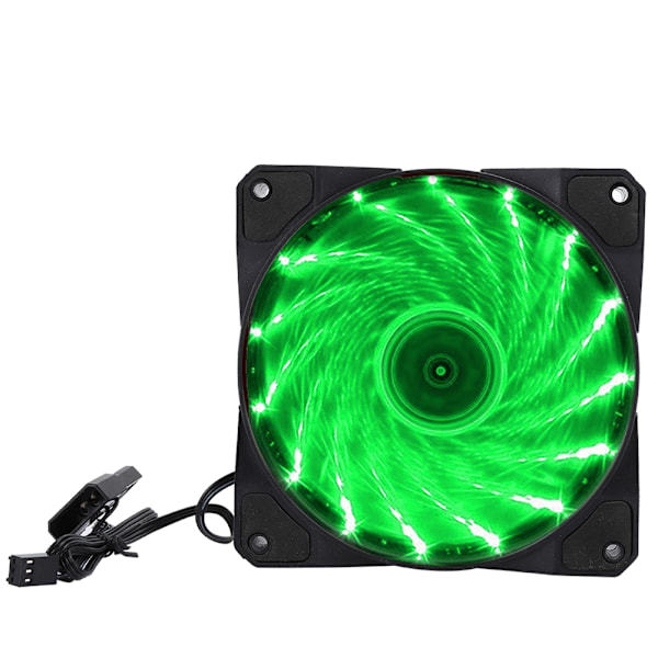 Chassifläkt Datorkylare PC-tillbehör 3-tråds 15-Light Mute LED Streamer Färgglad 12CM15-Ljusgrön
