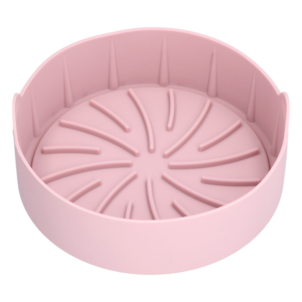 22CM monitoiminen fritös silikonvuoka korvaava silikonkori fritösvarusteille Leivontaväline Pinkki