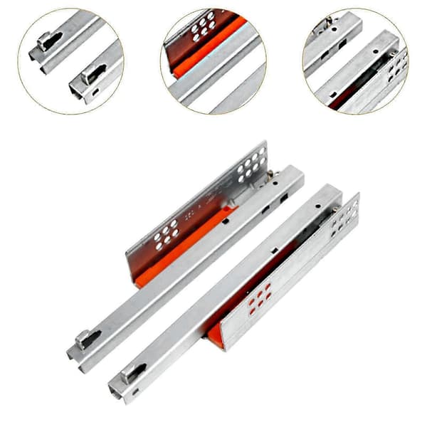 Soft-closing Undermount Drawer Slides Compatible with Cabinets - Metal Hardware with Minimalist Design Length 25cm
