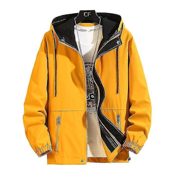 Plus Size Mænds Forår Efterår Casual Mode Bomberjakke Overfrakke Baseballjakke - 5XL Sort