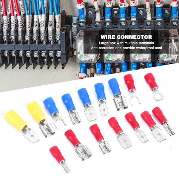 280 st Isolerad spade Crimping Terminal Set Wire Connector Kit Elektriska komponenter