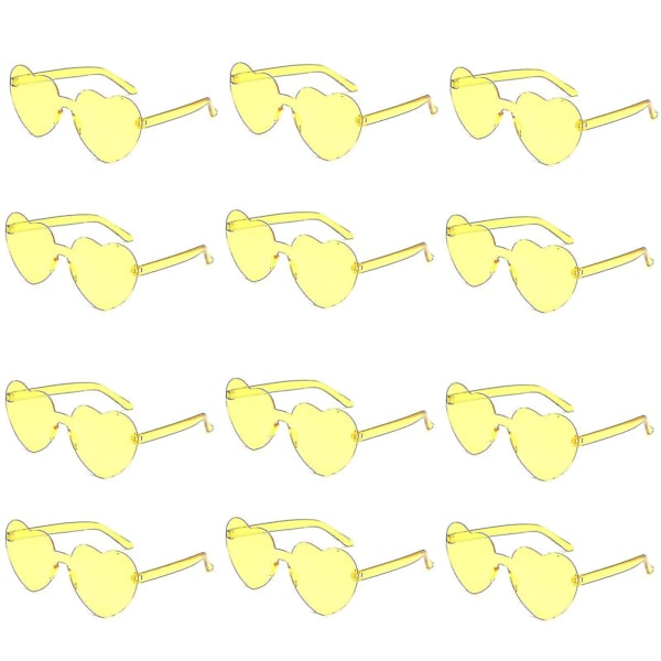 Hjerteformede Solbriller uden Kant til Kvinder - Gul
