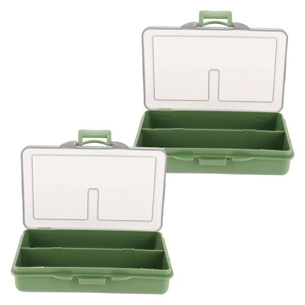 2 stk Fiskekrog Agnsboks Mini PP Opbevaringsboks Etui til Fiskeredskaber Tilbehør 2 Rum