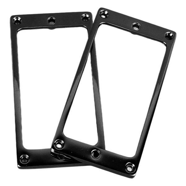 2 stk Elgitar Pickup Ram Sinklegering Flat Humbucker Pickup Monteringsring Deksel 4x4mm Svart