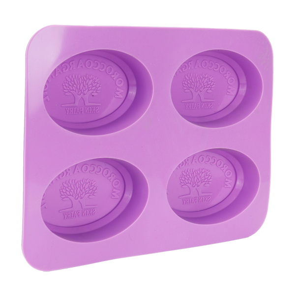 4Gird silikon kakform Oval aromljus Handgjord tvålform för DIY-bakverktyg