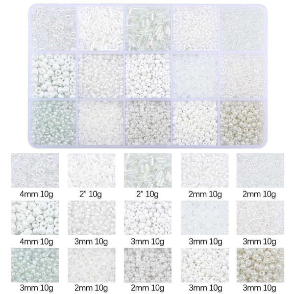 Glaspärlor - Seed bead - Smyckestillverkning - DIY Vit white