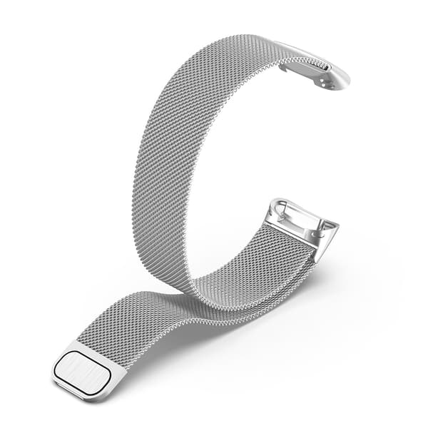 【NX】Milanese Loop-armbånd kompatibelt med Fitbit Charge 5 / 6 - Sølv