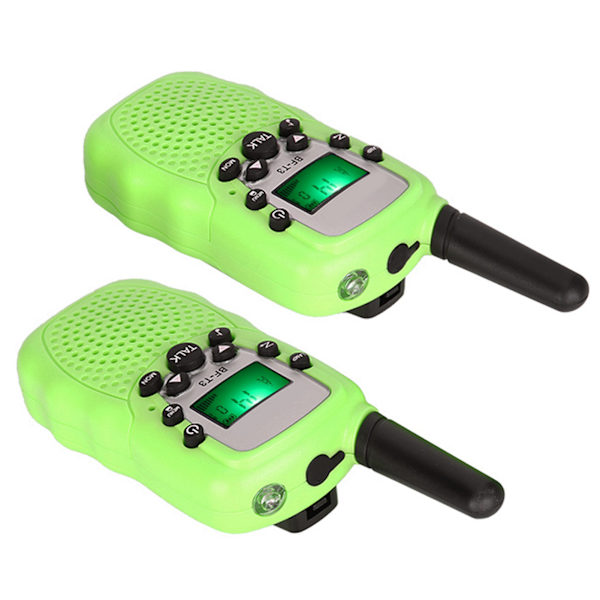 2 st/set Barnleksaker 22 Kanal Walkie Talkies Radio UHF Lång Räckvidd Handhållen Transceiver Grön