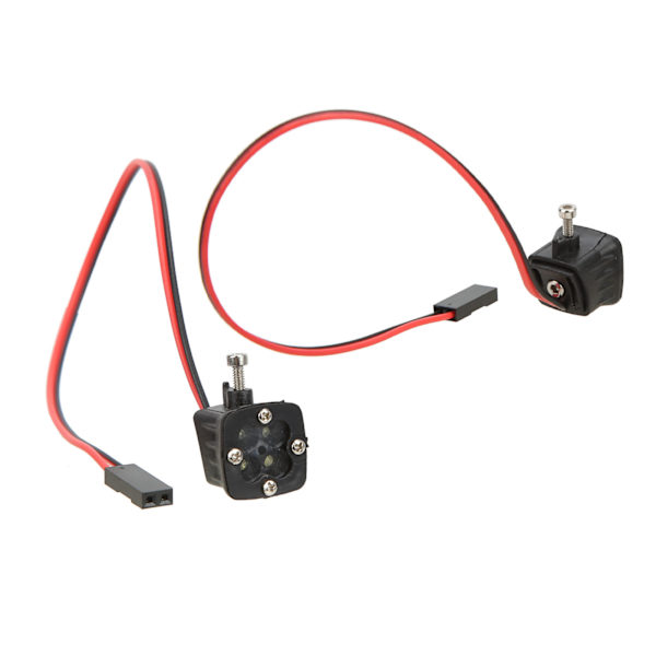 1 par RC bil LED-ljus fyrkantig strålkastare DIY leksaksmodell Spotlight för 1/10 simuleringsbil