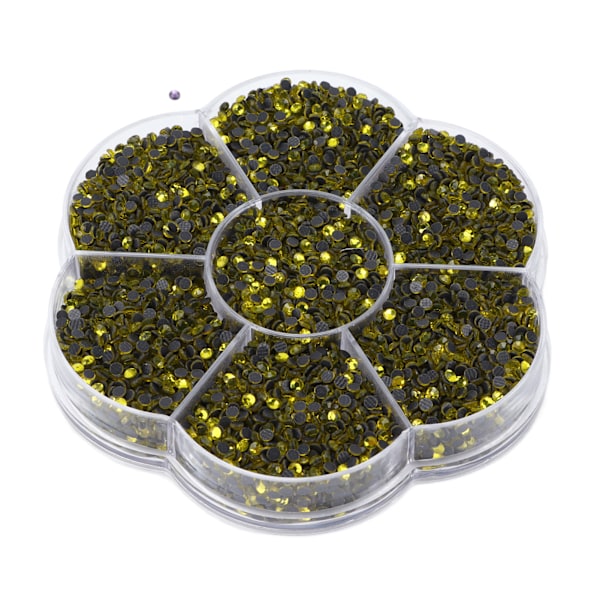 14400 stk flade ryg strass blændende farverige DIY robuste iriserende strass runde perler til manikyr makeupCitrongul