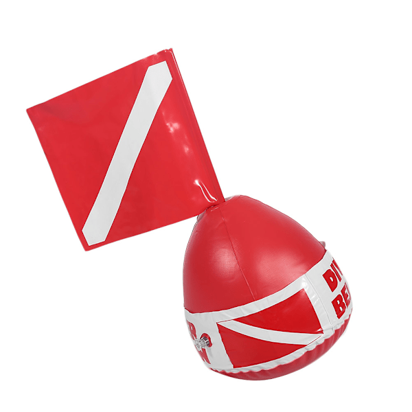 PVC Dykking Overflatemarkør Oppblåsbar Signal Floater Dykke Bøye Ball med flagg