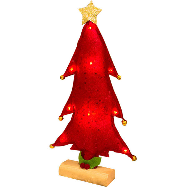 Juletrær med lys julepynt Minitre Julebordpynt Julegaver Julepynt,modell:Rød