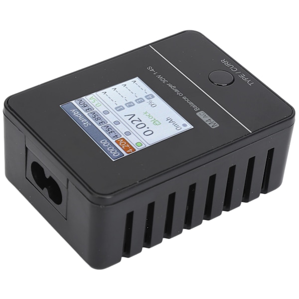 RC M4AC Balanceoplader med 1,54 tommer IPS-skærm AC 100‑240V Sort RC Lipo Batteri Balanceoplader til Lihv Life 1‑4S EU-stik XT30