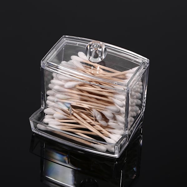 Praktisk bomuldspind Q-spids Makeup Opbevaring Organizer Box Kosmetisk Transparent Holder Etui